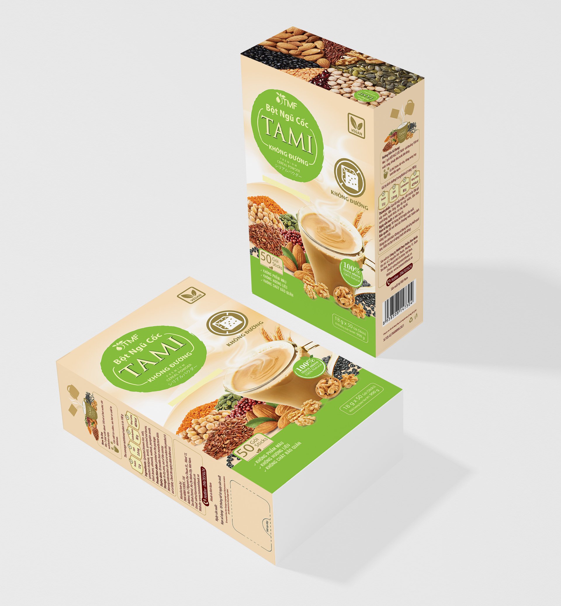 Bột ngũ cốc Tami không đường 900g